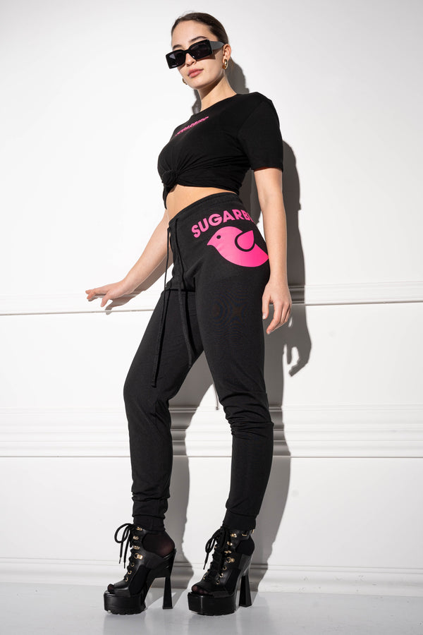 Happiness Black & Pink pants