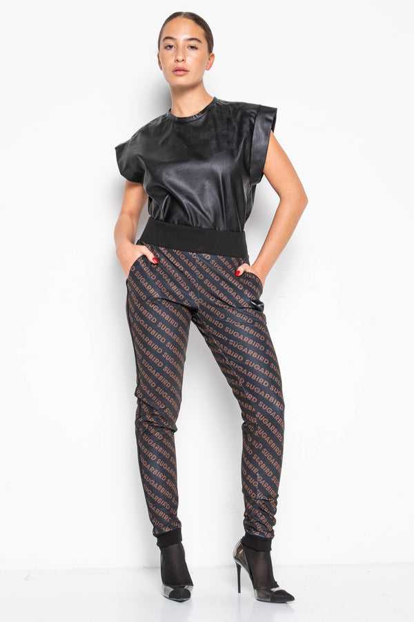 Misara Black Monogram pants